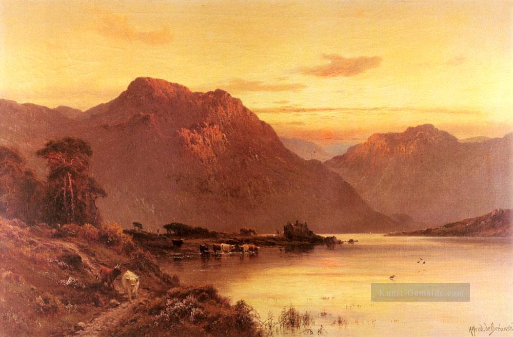 Vom Bramber Pass Landschaft Alfred de Breanski Snr Ölgemälde